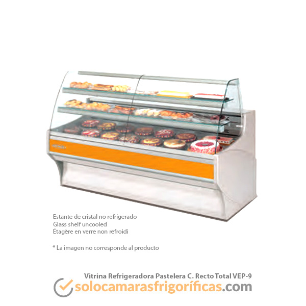 Vitrina Expositora Refrigerada Pastelera Cristal Recto Total VEP-9