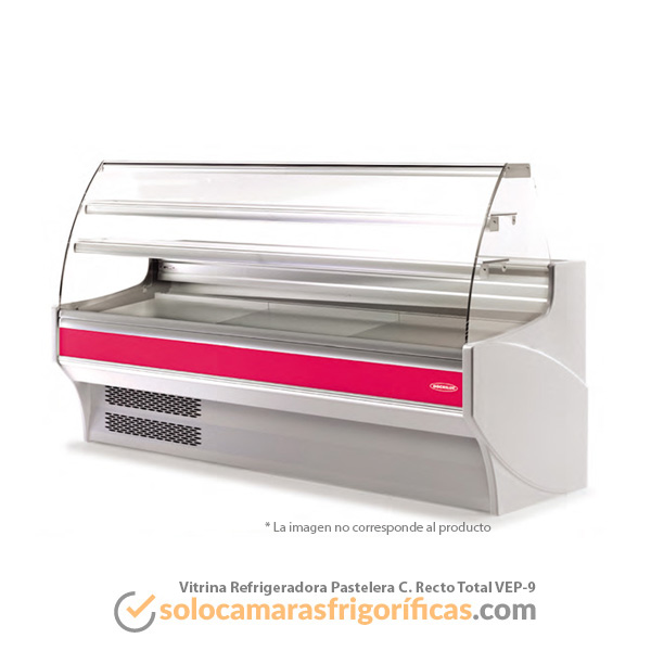 Vitrina Expositora Refrigerada Pastelera Cristal Recto Total VEP-9