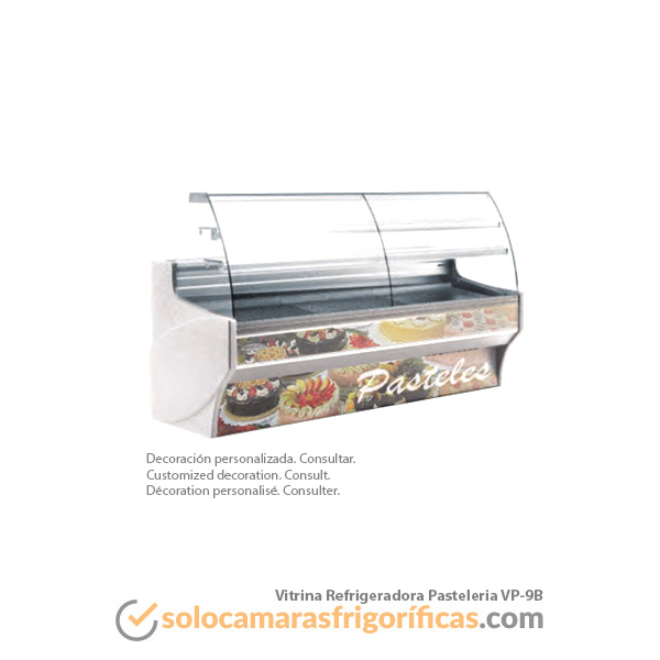 Decoración Vitrina Expositora Refrigerada Pasteleria VP-9B