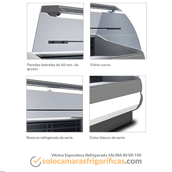 Detalles Vitrina Expositora Refrigerada SALINA 80 VD 100 - EUROFRED