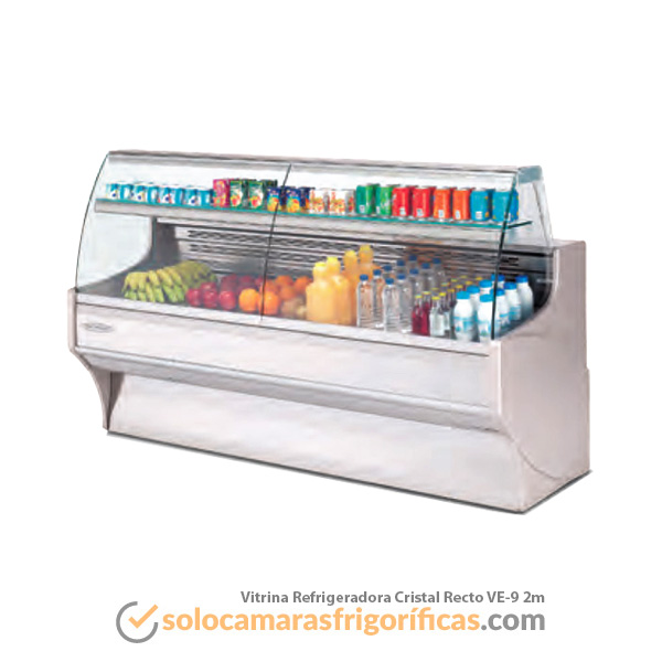 Vitrina Expositora Refrigerada Cristal Recto VE-9 2m