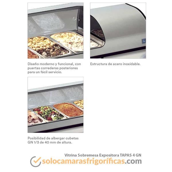 Vitrina Sobremesa Expositora TAPAS 4GN - EUROFRED