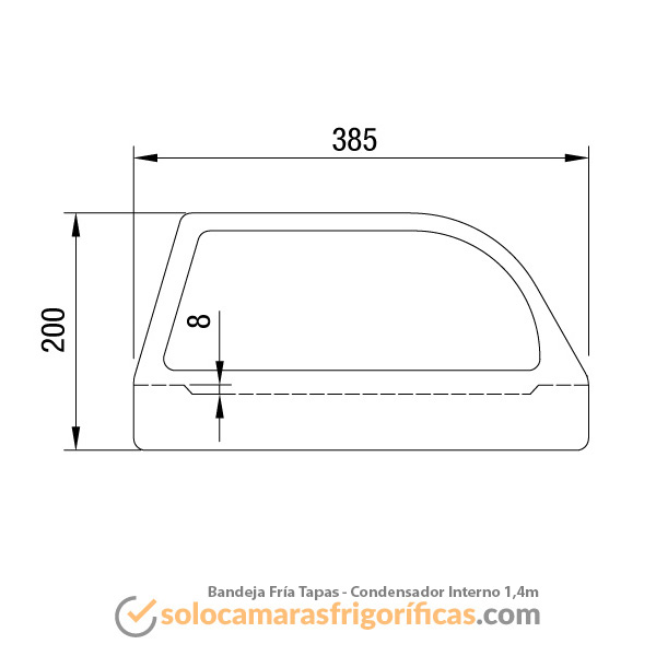 Dibujo Técnico Bandeja Fría para Tapa Condensador Interior 1'4m
