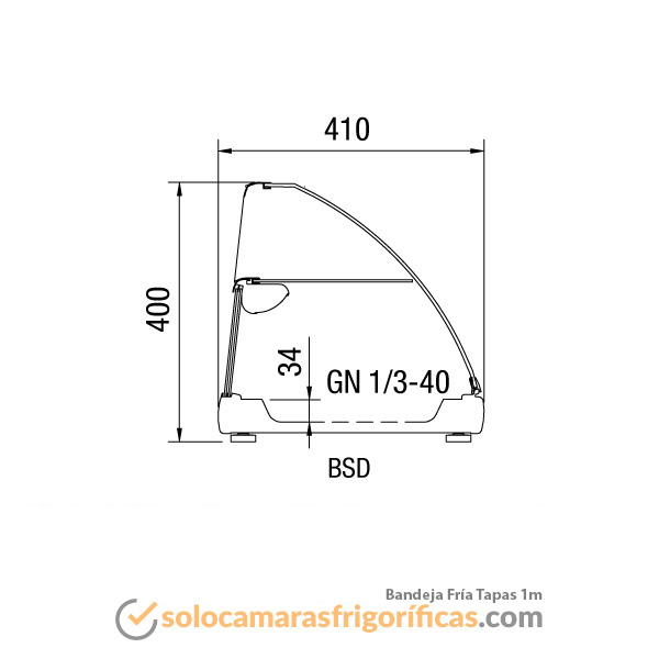 Bandeja Fría para Tapas Bar 1m