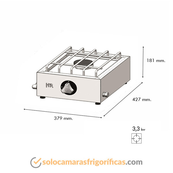 Medidas cocina Industrial 1 Fogón Sobremesa FG1ECON FAINCA