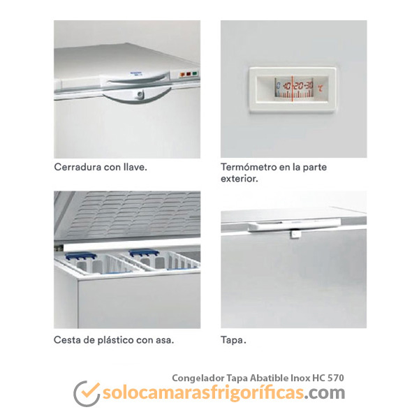 Congelador Tapa Abatible Inox - HC 570