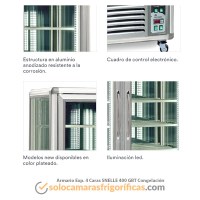 Detalles Armario Congelador Expositor 4 Caras SNELLE 400 GBT