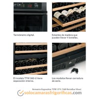 Detalles Armario Refrigerado Expositor Vino TFW 375 Eurofred