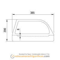 Dibujo Técnico Bandeja Fría para Tapa Condensador Interno 1'7m