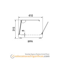 Dibujo Técnico (A) Bandeja Tapas y Pinchos Cristal Plano