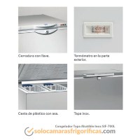 Detalles Congelador Tapa Abatible Inox - SIF 700L