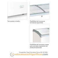 Detalles Congelador Tapa Corredera Curva-VIC AT-440L