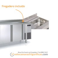 Mesa Fría Snack con Fregadero - BMR-150-F