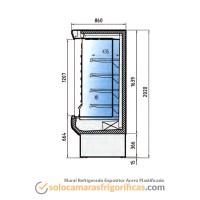 Dibujo Técnico Mural Refrigerado Expositor Acero Plastificado M-8 100