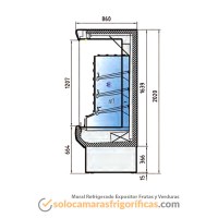 Dibujo Técnico Mural Refrigerado Expositor Frutas y Verduras