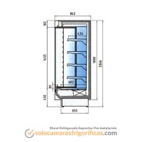 Dibujo Técnico Mural Refrigerado Expositor Pre-instalación