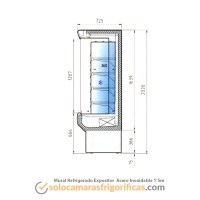 Dibujo Técnico Mural Refrigerado Expositor Acero Inoxidable 1'5m