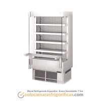 Mural Refrigerado Expositor Acero Inoxidable 1'5m