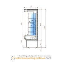 Dibujo Técnico Mural Refrigerado Expositor de Acero Inoxidable
