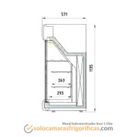 Dibujo Técnico Mural Sobremostrador Inox 1'35m