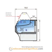 Dibujo Técnico Vitrina Expositora Refrigerada Autoservicio 3m