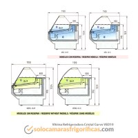 Dibujo técnico Vitrina Expositora Refrigerada Cristal Curvo VED10