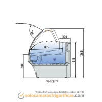 Dibujo técnico Vitrina Expositora Refrigerada Cristal Elevable VE-10E