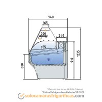 Plano Técnico Vitrina Expositora Refrigerada Cubetas VE-9-ES