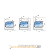 Dibujo Técnico Vitrina Expositora Refrigerada Modular sin Estantes