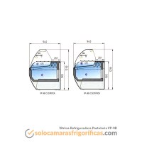 Dibujo Técnico Vitrina Expositora Refrigerada Pasteleria VP-9B