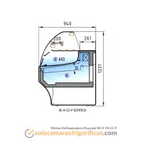 Dibujo Técnico Vitrina Expositora Refrigerada Pescado VE-9-10-CC-P
