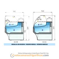 Dibujo Técnico Vitrina Expositora Refrigerada Recto Total VE-9 3m