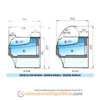 Dibujo Técnico Vitrina Expositora Refrigerada Recto Total VE-9