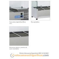 Detalles Vitrina Sobremesa VRX 12/38 INOX - EUROFRED