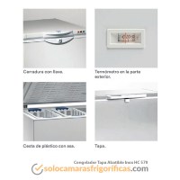 Detalles Congelador Tapa Abatible Inox - HC 570